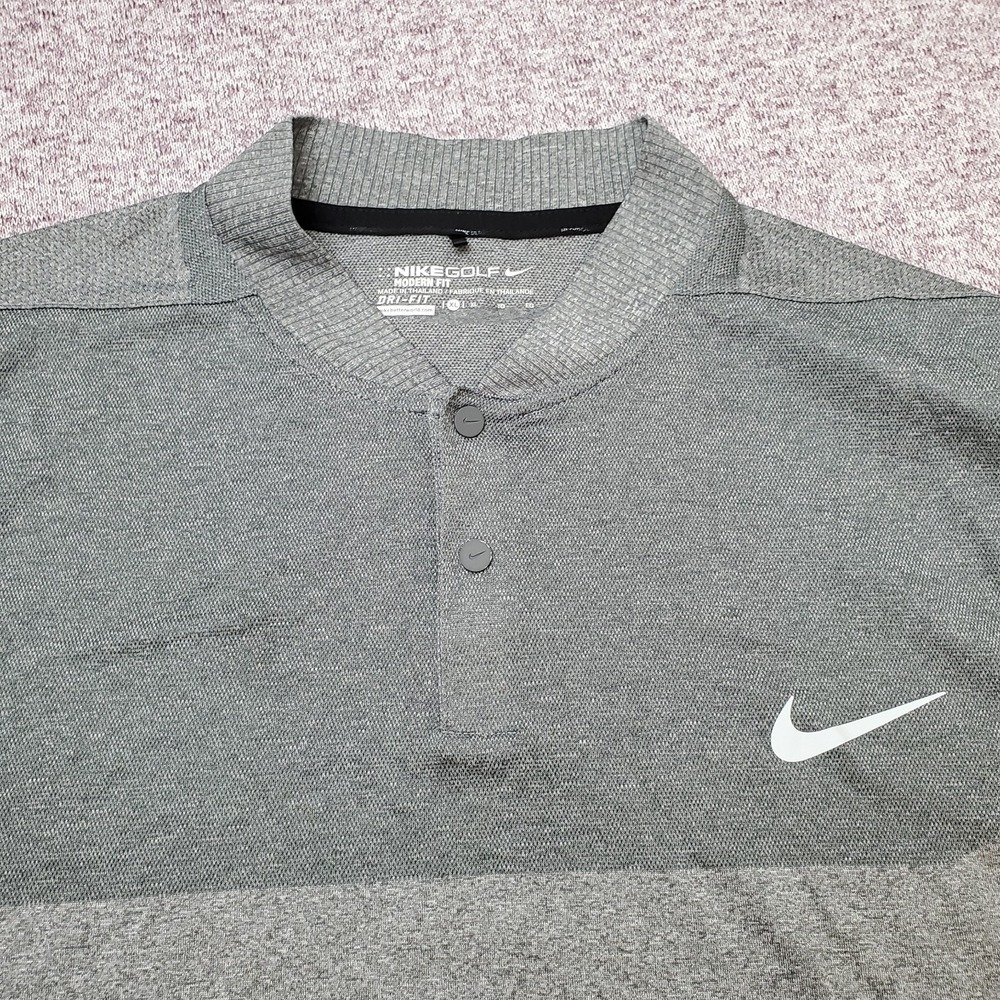 Nike Golf Modern Fit Dri-Fit Mens Gray Snap Shirt - Size XL - Picture 2 of 8